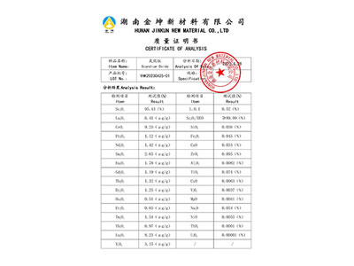 Scandium oxide（Crude scandium95%）