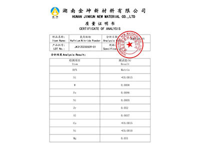 Hafnium nitride powder